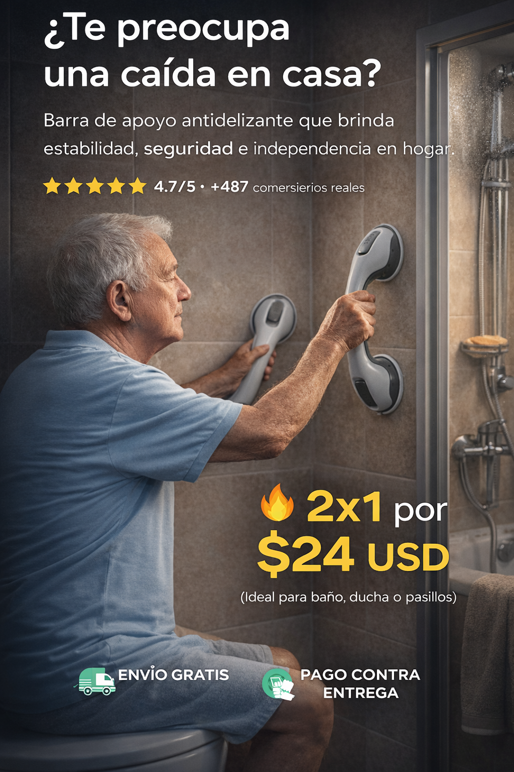 SecureBar™ Barra de seguridad antideslizante 2x1