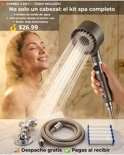 DuchaMax™ No solo un cabezal: el combo spa completo que cambia tu ducha para siempre