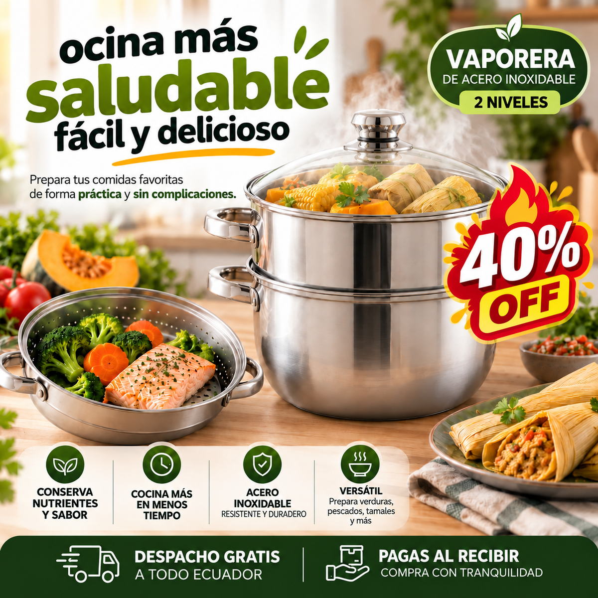 VaporDuo™ OLLA VAPORERA DOS NIVELES