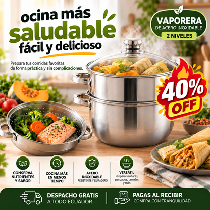 VaporDuo™ OLLA VAPORERA DOS NIVELES